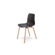 Fineseat Hive 4 Leg Visitor Chair with Timber Frame Black
