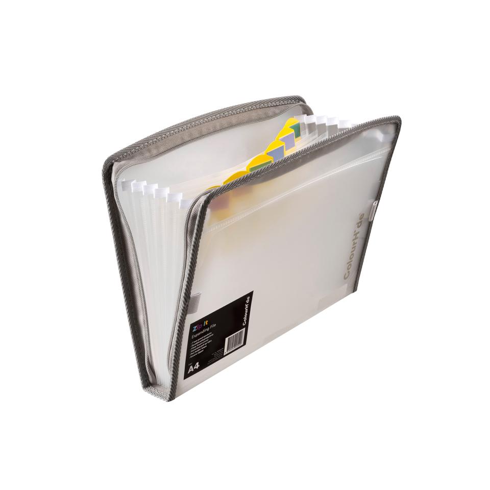 Colourhide Zip It Expanding File A4 Clear | Winc