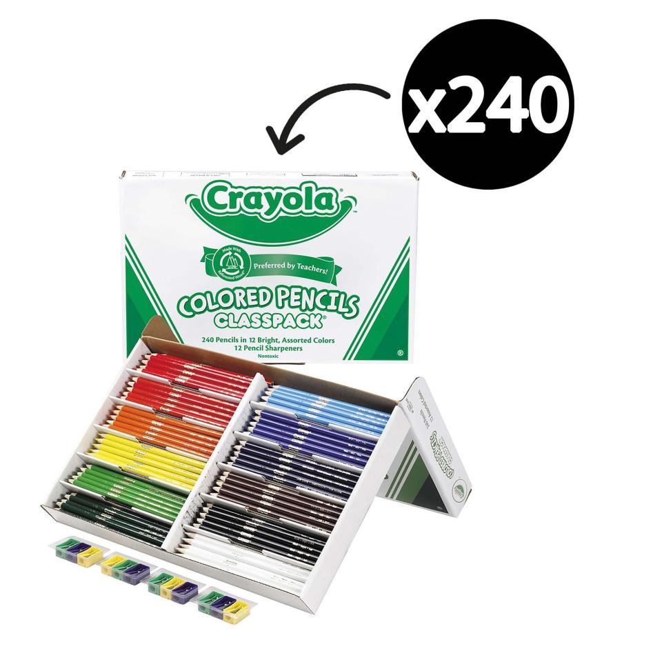 Crayola Classpack Coloured Pencils & Sharpeners Box 240
