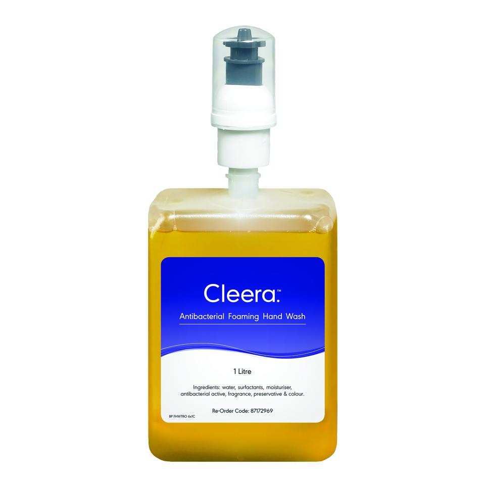Cleera Hand Wash Antibacterial Foaming 1 Litre Cartridge Carton 6
