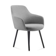 Rapidline Aspen 4 Leg Chair - Light Grey/black