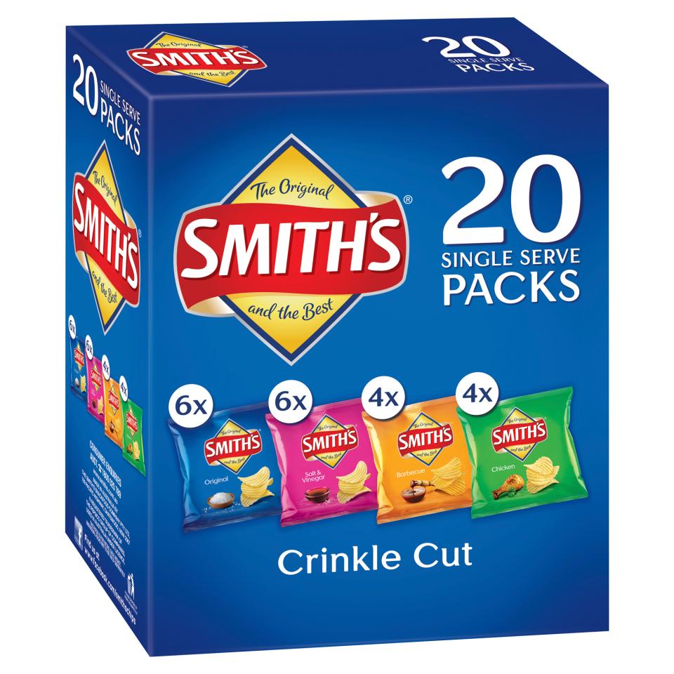 Smiths Chips Crinkle Cut Variety Pack 20