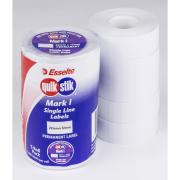 Quik Stik Mark I Labels White Permanent 1500 labels per roll 5ROLLS Per pack