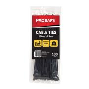 Pro Safe Black Cable Ties 120mm X 2.5mm Pack 100
