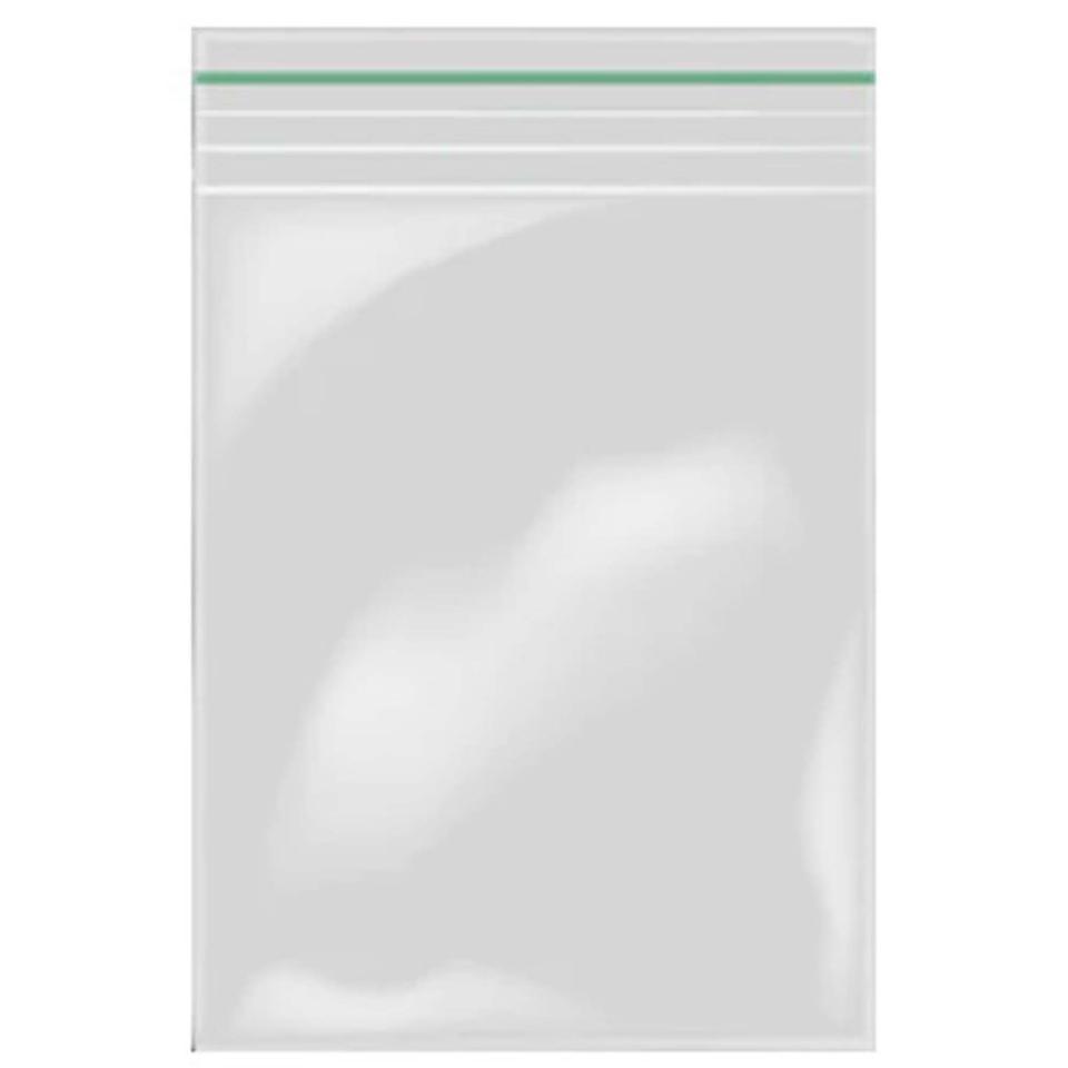 Austar Press Seal Bag 30% Recycled Green Stripe 355 X 400mm 50um Pack 100 Image