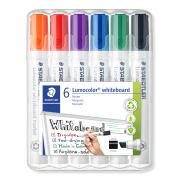 Staedtler Lumocolor Whiteboard Marker Chisel 2.0-5.0mm Assorted Colours Pack 6