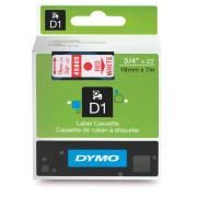 Dymo D1 Label Printer Tape 19mm x 7m Red On White