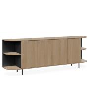 Mila I Credenza 4 Doors Woodgrain Finish Round Tube Legs 2400W x 450d X 850h