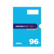 Winc Premium Exercise Book A4 8mm Ruled Red Margin 70gsm 96 Pages
