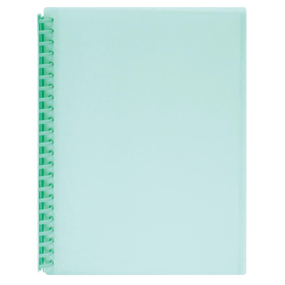 Marbig Display Book A4 Refillable 20 Pocket Insert Cover Pastel Green Image